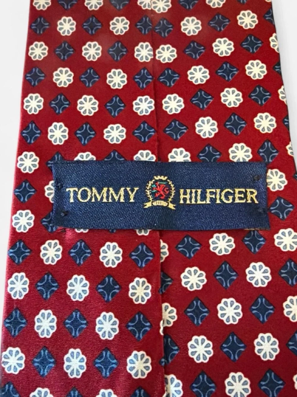 Tommy Hilfiger Classic Red Floral Silk Tie
